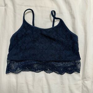 abercrombie kids Navy Lace Crop Top